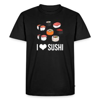 Sushi J'aime les sushis Cuisine asiatique Fast Food - T-shirt Premium bio Homme - noir - Devant - Nico (187cm)