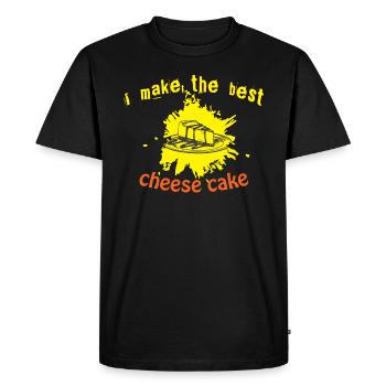 gâteau au fromage - T-shirt Premium bio Homme - noir - Devant - Nico (187cm)