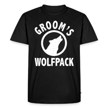 Grooms Wolfpack shirt | Bachelor Party Group Shirt - T-shirt Premium bio Homme - noir - Devant - Nico (187cm)