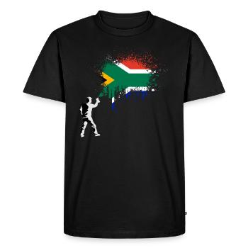 Afrique du Sud drapeau africain Drapeau sud-africain - T-shirt Premium bio Homme - noir - Devant - Nico (187cm)