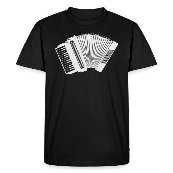 Accordion - white, silhouette, outline - Men's Premium Organic T-Shirt - black - Front - Nico (187cm)