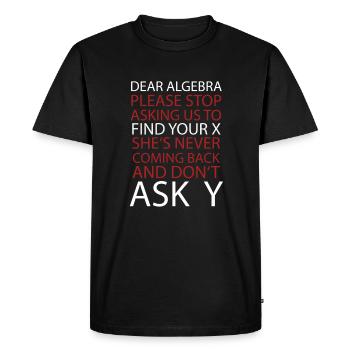 Dear Algebra - Men's Premium Organic T-Shirt - black - Front - Nico (187cm)