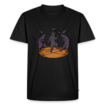Cult Cat Dancing Magic Hat Wand Hat - Men's Premium Organic T-Shirt - black - Front - Nico (187cm)