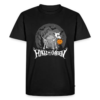 Halloween chien tour ou aigre - T-shirt Premium bio Homme - noir - Devant - Nico (187cm)