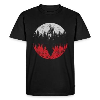 Halloween blood moon Grim Reaper Gift - Men's Premium Organic T-Shirt - black - Front - Nico (187cm)