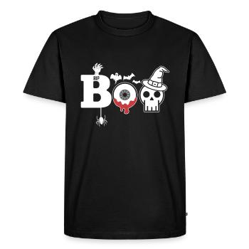 BOO Ghosts Scare Halloween - Men's Premium Organic T-Shirt - black - Front - Nico (187cm)
