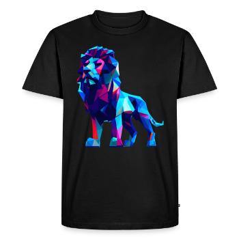 Polygon Lions - Men's Premium Organic T-Shirt - black - Front - Nico (187cm)