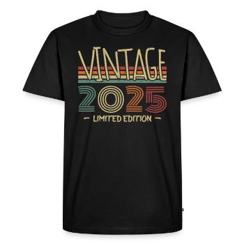 Vintage 2025 Retro 2025 Anniversary Gift - Men's Premium Organic T-Shirt - black - Front - Nico (187cm)