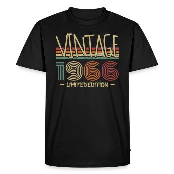 Vintage 1966 Retro 1966 Anniversary Gift - Men's Premium Organic T-Shirt - black - Front - Nico (187cm)