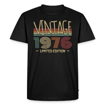 Vintage 1976 Retro 1976 Birthday Gift - Men's Premium Organic T-Shirt - black - Front - Nico (187cm)