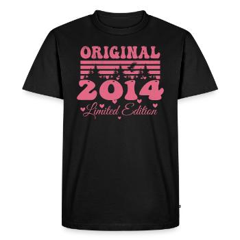 Cadeau 10e Anniversaire 2014 Femme | Né en 2014 - T-shirt Premium bio Homme - noir - Devant - Nico (187cm)