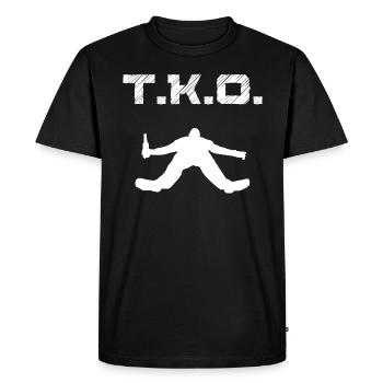 T.K.O. Drunken Man Évanoui Blackout Coma Blanc - T-shirt Premium bio Homme - noir - Devant - Nico (187cm)