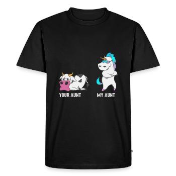 Vache de licorne Votre tante Mon cadeau de tante FR - T-shirt Premium bio Homme - noir - Devant - Nico (187cm)