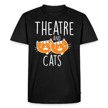 Théâtre et Chats - T-shirt Premium bio Homme - noir - Devant - Nico (187cm)