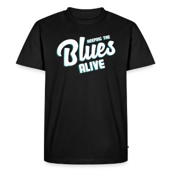 Blues musique chemise vintage - T-shirt Premium bio Homme - noir - Devant - Nico (187cm)