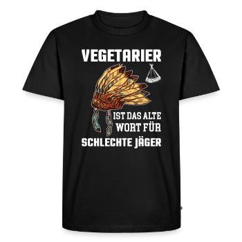 Anti végétarien Viande de mangeur de viande végétarienne - T-shirt Premium bio Homme - noir - Devant - Nico (187cm)