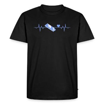 Harmonica Heartbeat - Men's Premium Organic T-Shirt - black - Front - Nico (187cm)