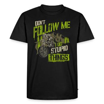 Downhill mountain bike saying MTB - Men's Premium Organic T-Shirt - black - Front - Nico (187cm)