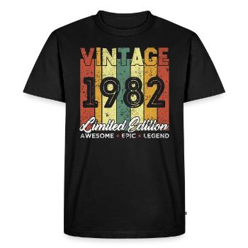 Cadeau D'anniversaire Vintage 1982 Edition limitée - T-shirt Premium bio Homme - noir - Devant - Nico (187cm)