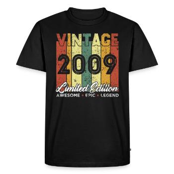 Cadeau D'anniversaire Vintage 2009 Edition limitée - T-shirt Premium bio Homme - noir - Devant - Nico (187cm)
