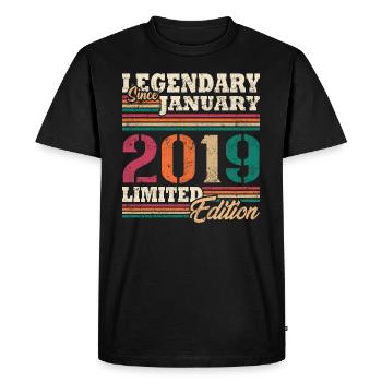 Légendaire Janvier 2019 édition limitée - T-shirt Premium bio Homme - noir - Devant - Nico (187cm)