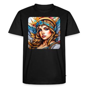 Ange - T-shirt Premium bio Homme - noir - Devant - Nico (187cm)