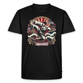 Coup de pied de taekwondo - T-shirt Premium bio Homme - noir - Devant - Nico (187cm)