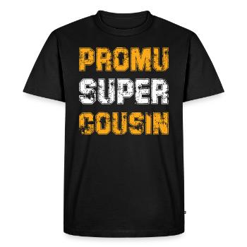 Promu Super Cousin Cadeau Rigolo Homme Cousin - T-shirt Premium bio Homme - noir - Devant - Nico (187cm)