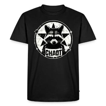 Raccoon, Chaotic, Anarchy, Star, Revolution - Men's Premium Organic T-Shirt - black - Front - Nico (187cm)
