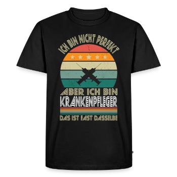 Je ne suis pas parfaite, mais je suis infirmière - T-shirt Premium bio Homme - noir - Devant - Nico (187cm)