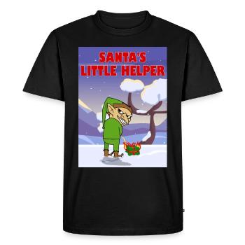 Le petit assistant vilain du Père Noël en vacances - T-shirt Premium bio Homme - noir - Devant - Nico (187cm)