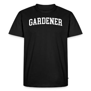 gardener arch text classic gardening lover - Men's Premium Organic T-Shirt - black - Front - Nico (187cm)