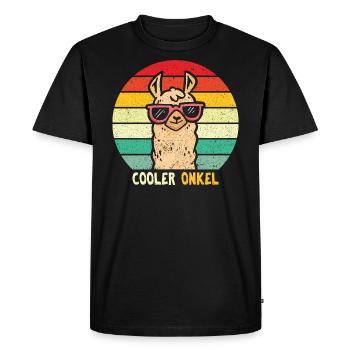 Cool Uncle Funny Uncle Alpaca Gift - Men's Premium Organic T-Shirt - black - Front - Nico (187cm)