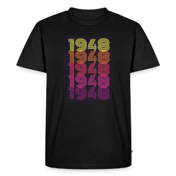 1948 Rétro - T-shirt Premium bio Homme - noir - Devant - Nico (187cm)