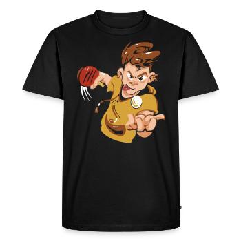 Tennis de table Ping-pong Tenue De tennis de table Joueur de tennis de table - T-shirt Premium bio Homme - noir - Devant - Nico (187cm)