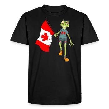 Grenouille fan du Canada - T-shirt Premium bio Homme - noir - Devant - Nico (187cm)