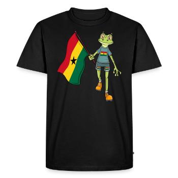 Ghana Fan Frog - Men's Premium Organic T-Shirt - black - Front - Nico (187cm)