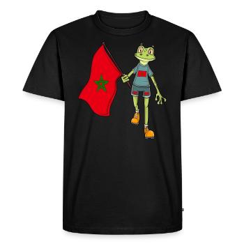 Morocco Fan Frog - Men's Premium Organic T-Shirt - black - Front - Nico (187cm)