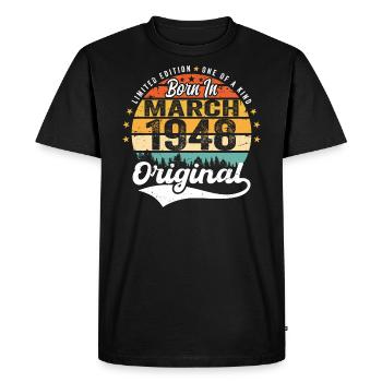 Mars 1948 Vintage Vintage rétro anniversaire 1948 - T-shirt Premium bio Homme - noir - Devant - Nico (187cm)