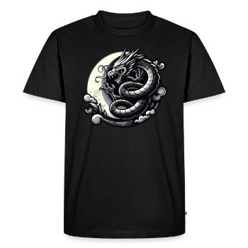Silhouette de dragon mystique - T-shirt Premium bio Homme - noir - Devant - Nico (187cm)