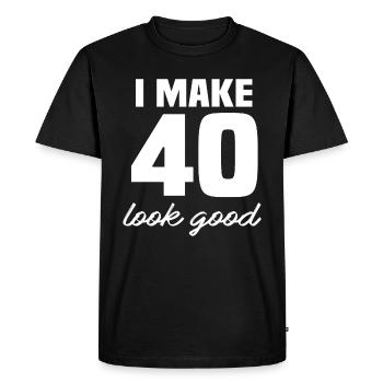 40 ans - T-shirt Premium bio Homme - noir - Devant - Nico (187cm)