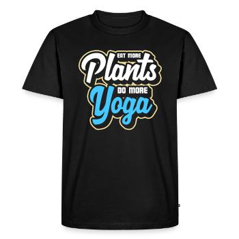 Yoga Sport Mouvement plante saine - T-shirt Premium bio Homme - noir - Devant - Nico (187cm)