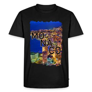 Monaco - T-shirt Premium bio Homme - noir - Devant - Nico (187cm)