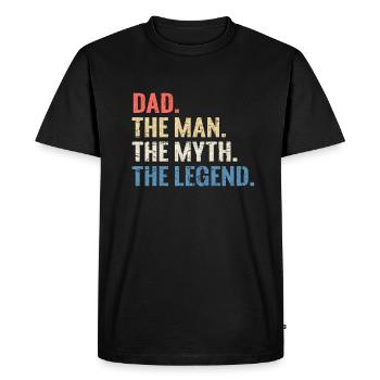 Chemise de fête des pères Papa L'Homme Le Mythe La Légende - T-shirt Premium bio Homme - noir - Devant - Nico (187cm)