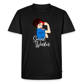Fille de travailleur social, travailleur social - T-shirt Premium bio Homme - noir - Devant - Nico (187cm)