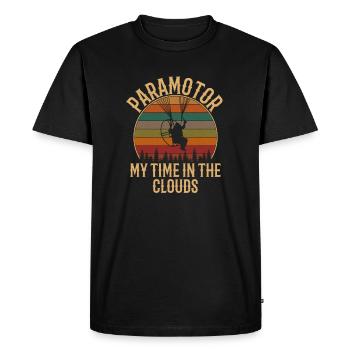 temps de paramoteur dans les nuages vintage, paramoteur - T-shirt Premium bio Homme - noir - Devant - Nico (187cm)