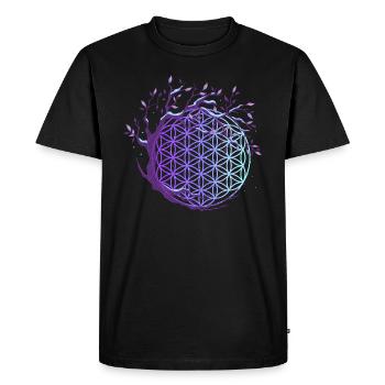 Flower of life - T-shirt Premium bio Homme - noir - Devant - Nico (187cm)