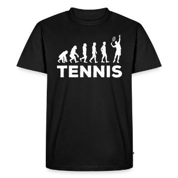 Évolution Tennis, Cadeau Joueur De Tennis - T-shirt Premium bio Homme - noir - Devant - Nico (187cm)