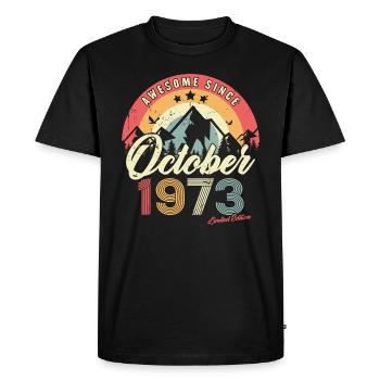 Cadeau D'anniversaire En Octobre 1973 Vintage - T-shirt Premium bio Homme - noir - Devant - Nico (187cm)