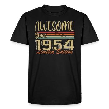 Legends Were Born In 1954 Vintage 1954 - Men's Premium Organic T-Shirt - black - Front - Nico (187cm)